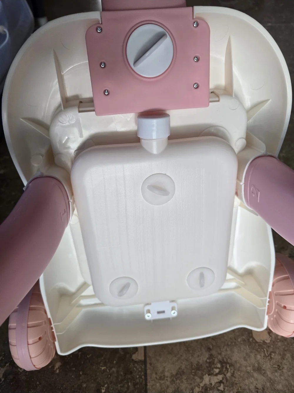 Interactive Pink Baby Push Walker Activity Toy with Musical Play Panel